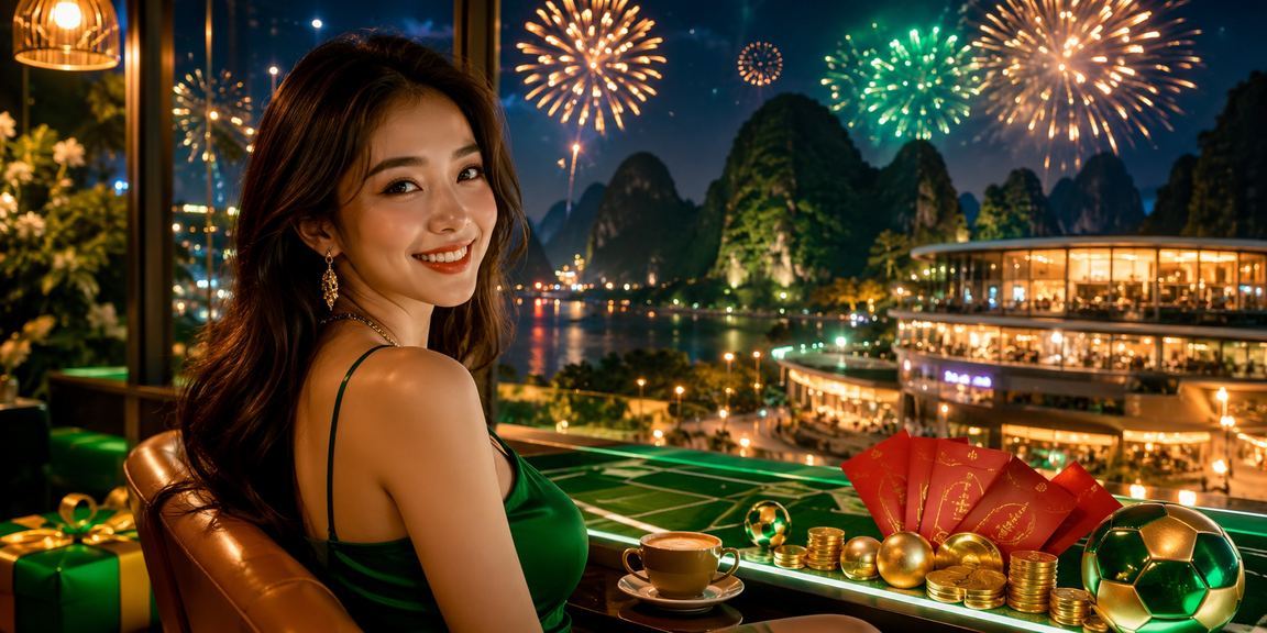Phong bì đỏ thưởng bonus bên ly cà phê tại Ninh Bình trong không khí lễ hội